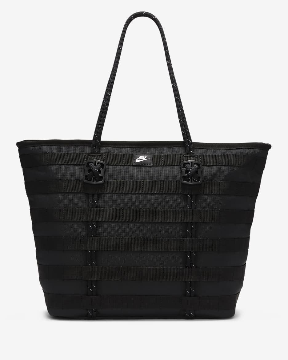 Nike oversized swoosh tote bag in black sale